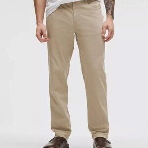 Lululemon Men's 42 Commission Warpstreme 5-Pocket Pants Tan Slim Fit ABC Chino